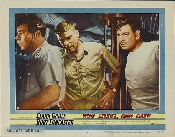 Run Silent Run Deep - Lobby card with Clark Gable & Burt Lancaster